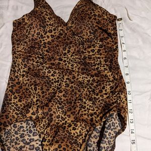Leopard print one piece swimsuit